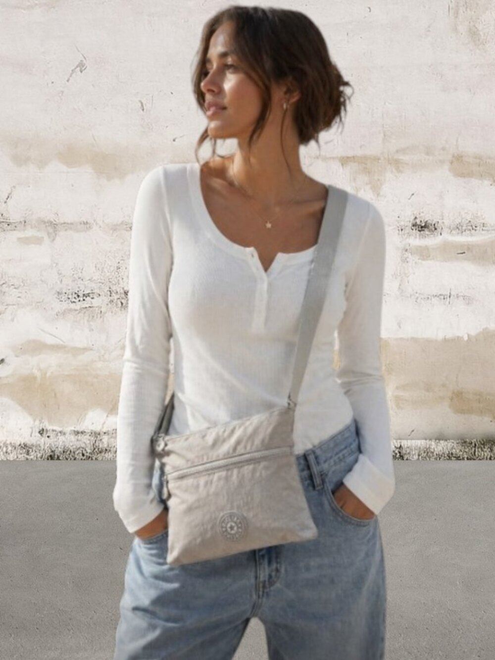 Kipling Dove Gray Crossbody Bag
